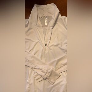 Fabletics White Textured 1/2 zip